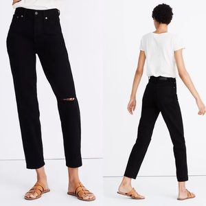 Madewell The Perfect Vintage Jean in Stone Black: Knee-Slit Edition Size 29